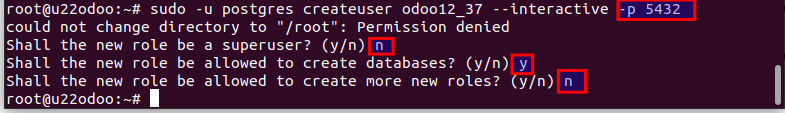 Tạo role odoo12_37 trong PostgreSQL 10