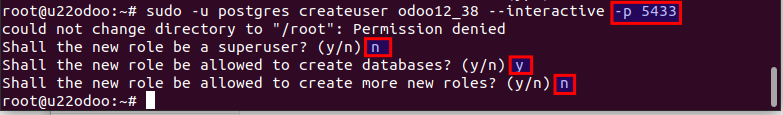 Tạo role odoo12_33 trong PostgreSQL 12